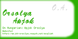 orsolya apjok business card